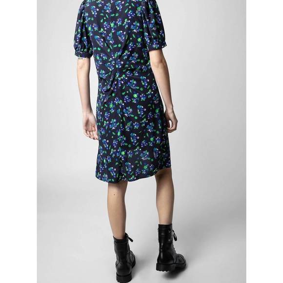 NEW ZADIG & VOLTAIRE rixe silk dress in noir - Picture 2 of 3